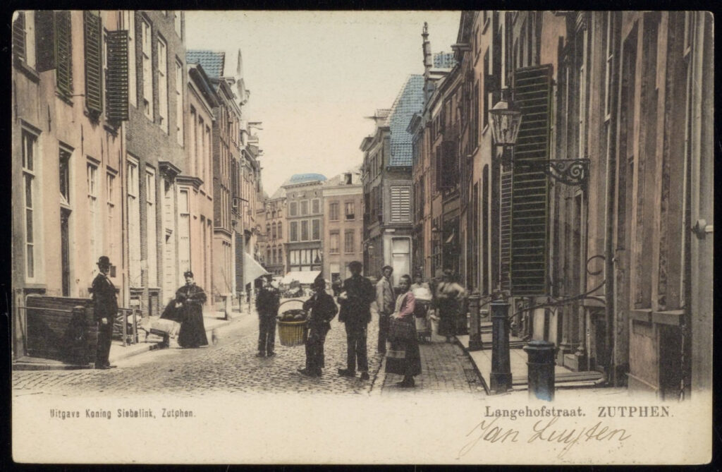 Prentkaart van Zutphen verstuurd in 1904 (Koning Siebelink (Uitgever), collectie Erfgoedcentrum Zutphen, SZU002026074)