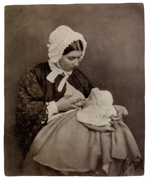 Min met de toekomstige fotograaf Paul Nadar in 1856 (Publiek Domein). Adellijke moeders huurden vaak een min in.